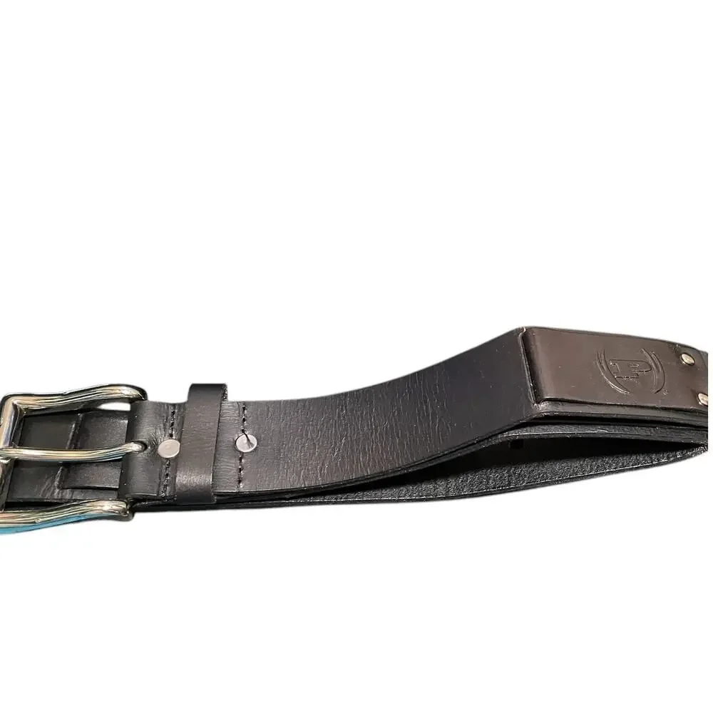 Men’s Black Belt Leather - PHAT FARM Waist 40” Retro P-83126 Y2K Hip Hop Skater